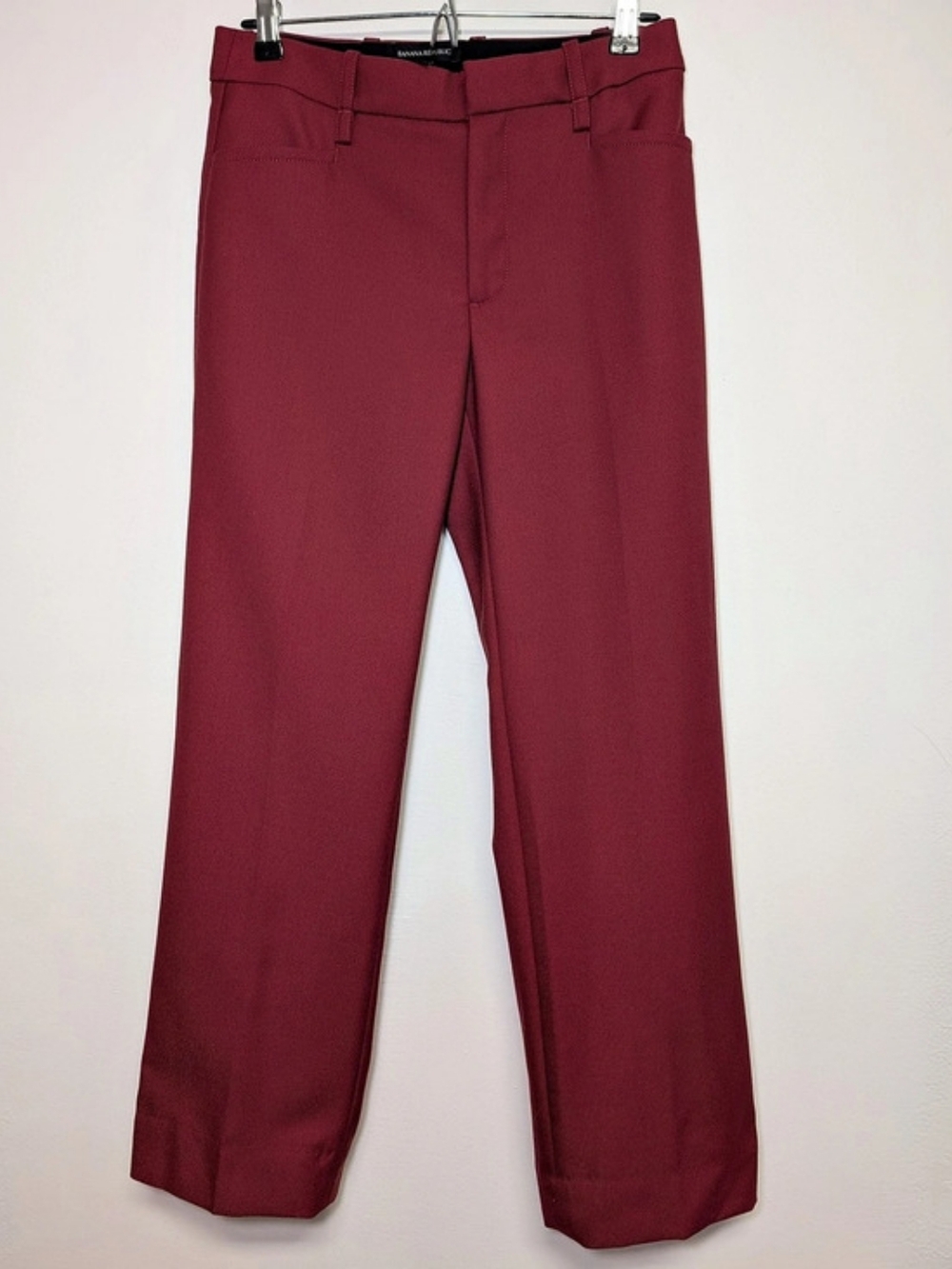 Banana Republic Wool Straight Leg Trousers Burgundy Size 0